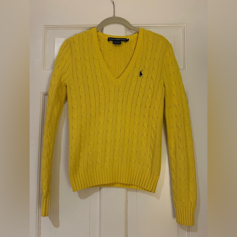 Ralph Lauren Yellow Cable Knit Sweater